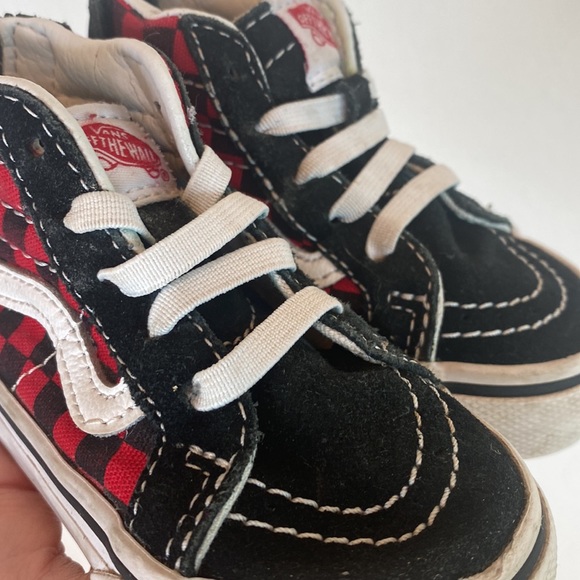 Vans Checkered high top shoes size 4 - Picture 4 of 10